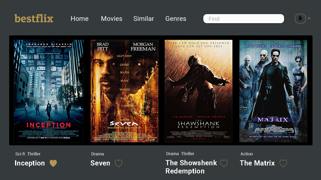 Bestflix app interface
